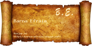 Barna Efraim névjegykártya